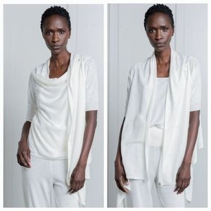 nfp LINEN SNAP/WRAP TOP, WHITE, ONE SIZE, NWT $3